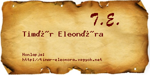 Timár Eleonóra névjegykártya